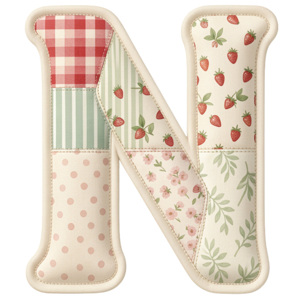red gingham, cream, sage green, dusty rose, strawberry, gingham plaid, floral, striped, polka dot, vintage, farmhouse, cottage core, pastoral, nature-inspired, strawberries, pink flowers, green leaves, spring, summer, traditional, whimsical, rustic, patchwork, letter panel, alphabet, nursery, baby quilt, children's fabric, country style