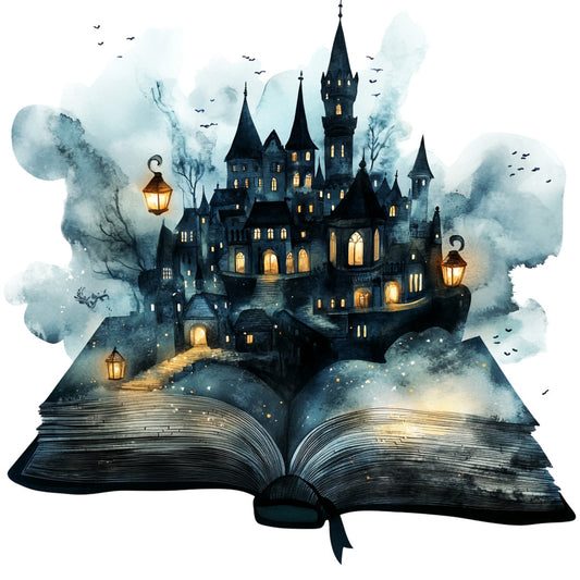 Halloween Books Fabric Panel 13