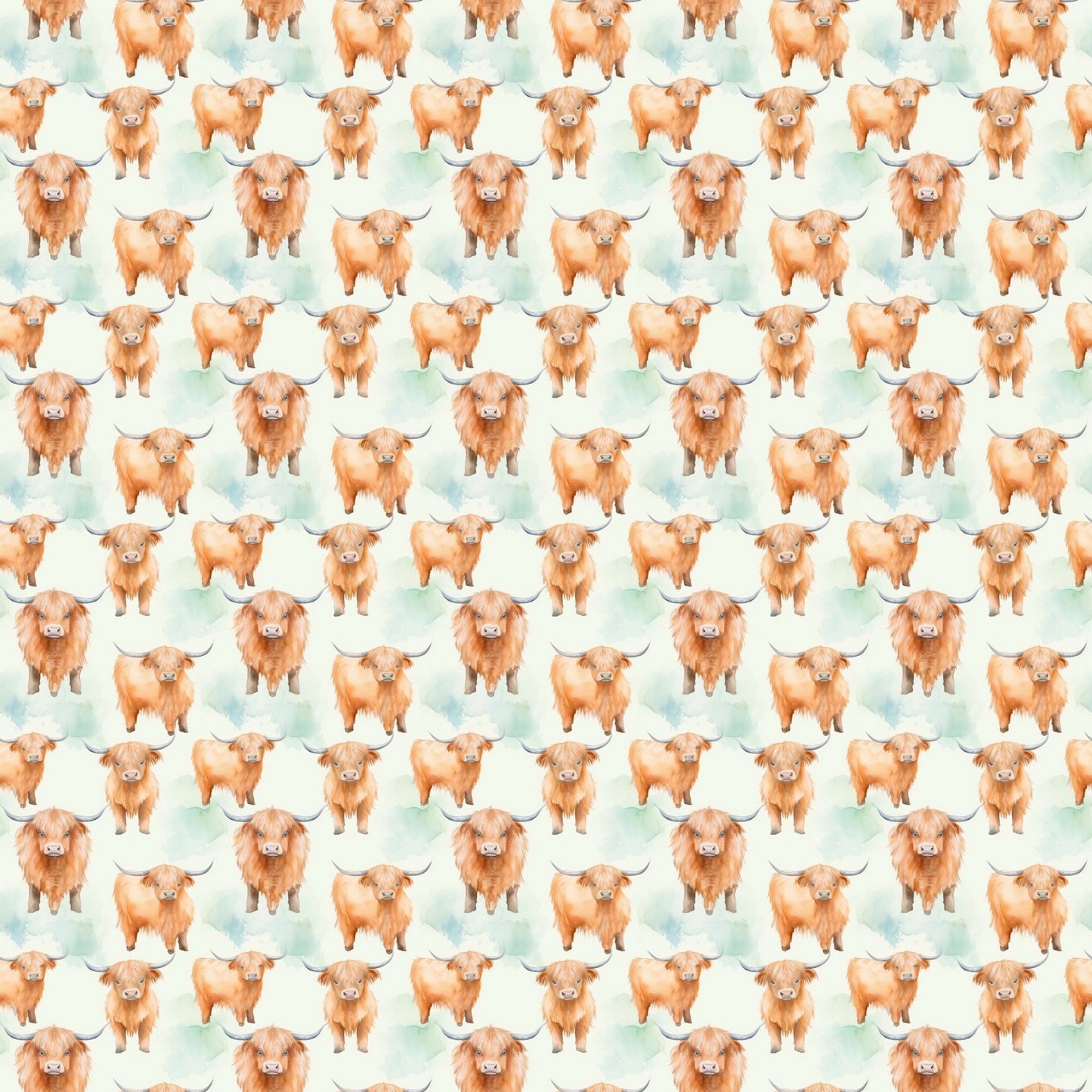 Funky Highland Cows Pattern 10 Quilting Cotton Fabric