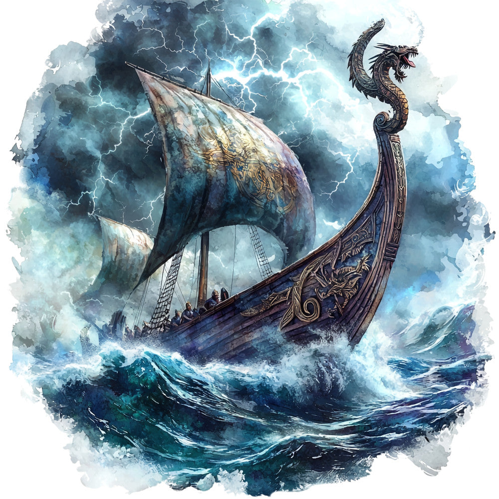 Viking Ships Fabric Panel 16