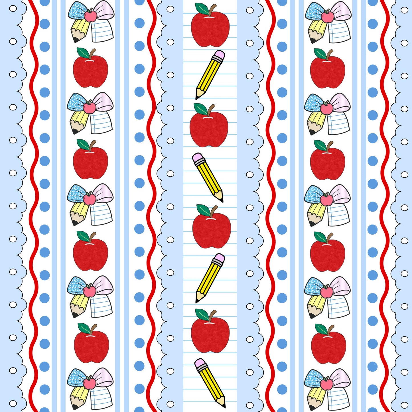 Preppy Back To School Pattern 1 Quilting Cotton Fabric