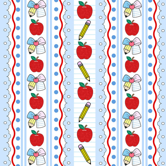 Preppy Back To School Pattern 1 Quilting Cotton Fabric
