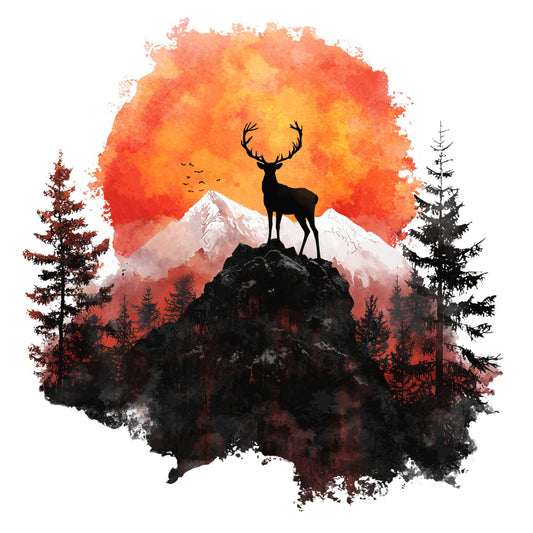 Deer in Nature Fabric Panel 8