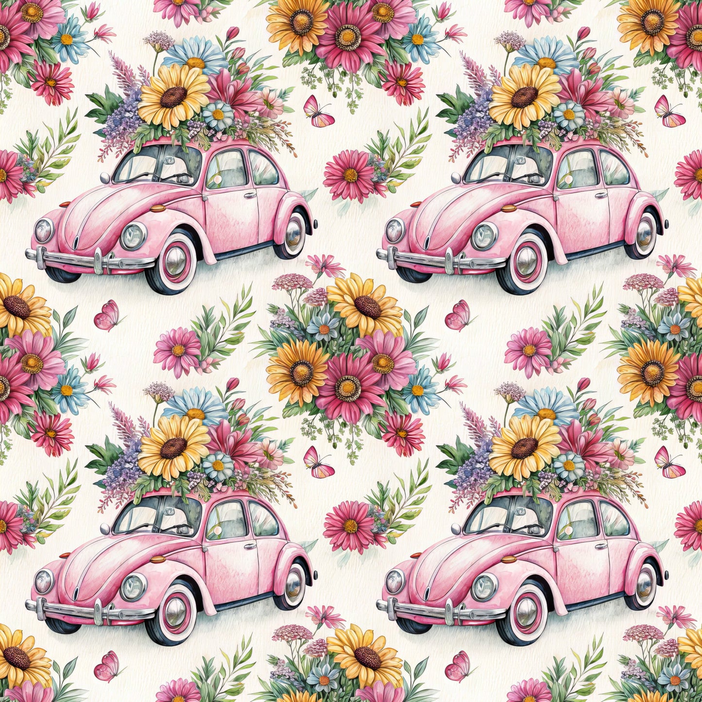 Bug and Flowers Pattern 1 Quilting Cotton Fabric