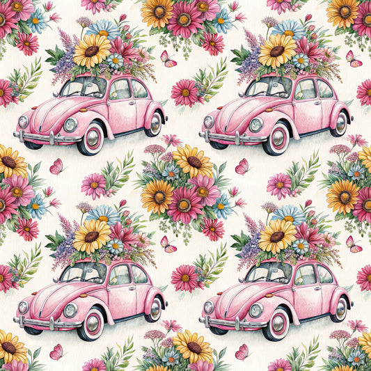 Bug and Flowers Pattern 1 Quilting Cotton Fabric