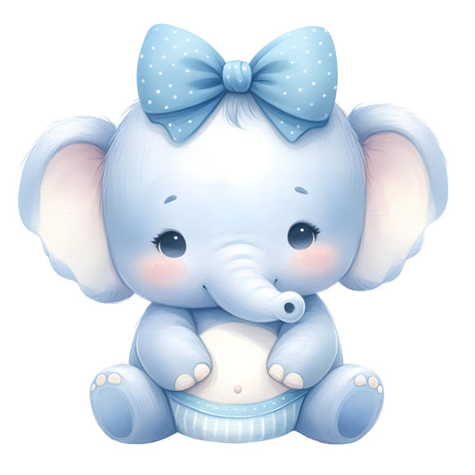 Baby Boy Elephant Fabric Panel 4