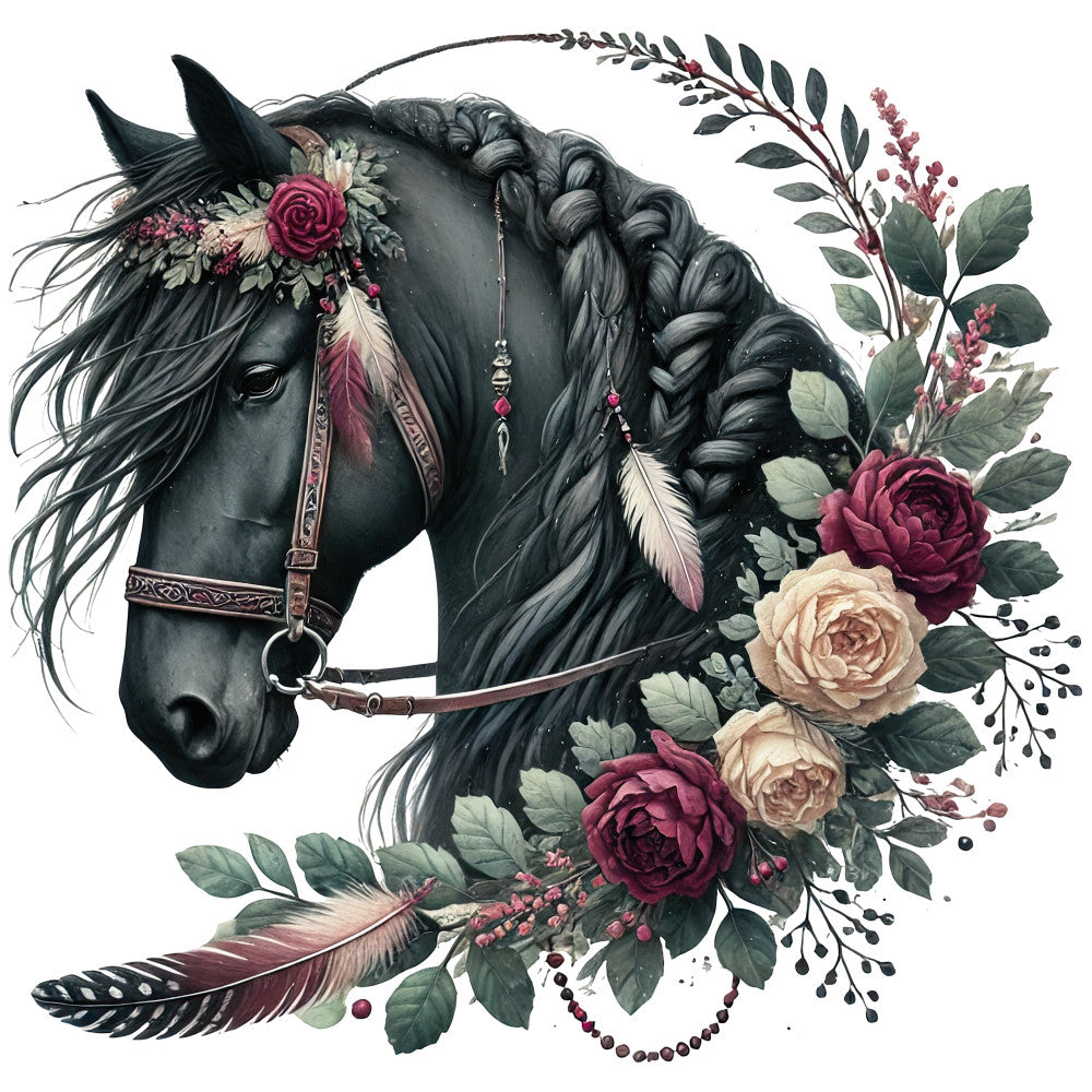 Boho Horses Fabric Panel 6