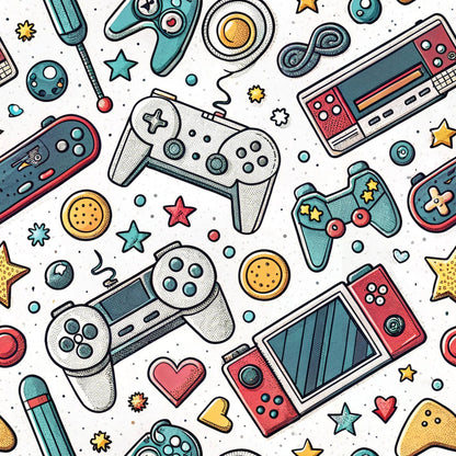 Joystick Doodles Pattern 6 Minky Fabric