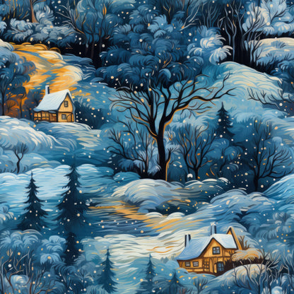 Golden Snowfall Pattern 27 Minky Fabric