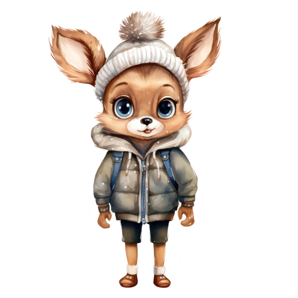 Woodland Animals in Clothes Fabric Panel 7