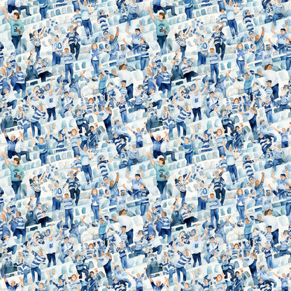 Watercolor Football Pattern 5 Quilting Cotton Fabric