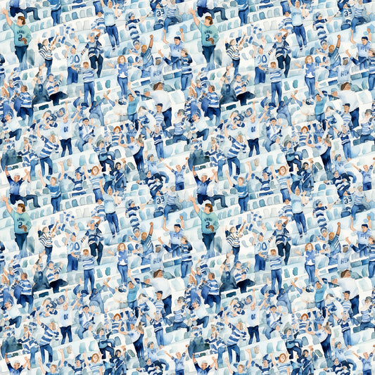 Watercolor Football Pattern 5 Quilting Cotton Fabric
