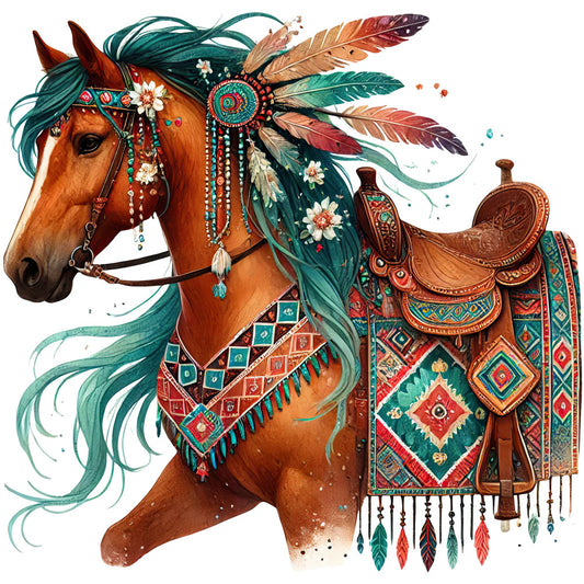 Boho Horses Fabric Panel 21