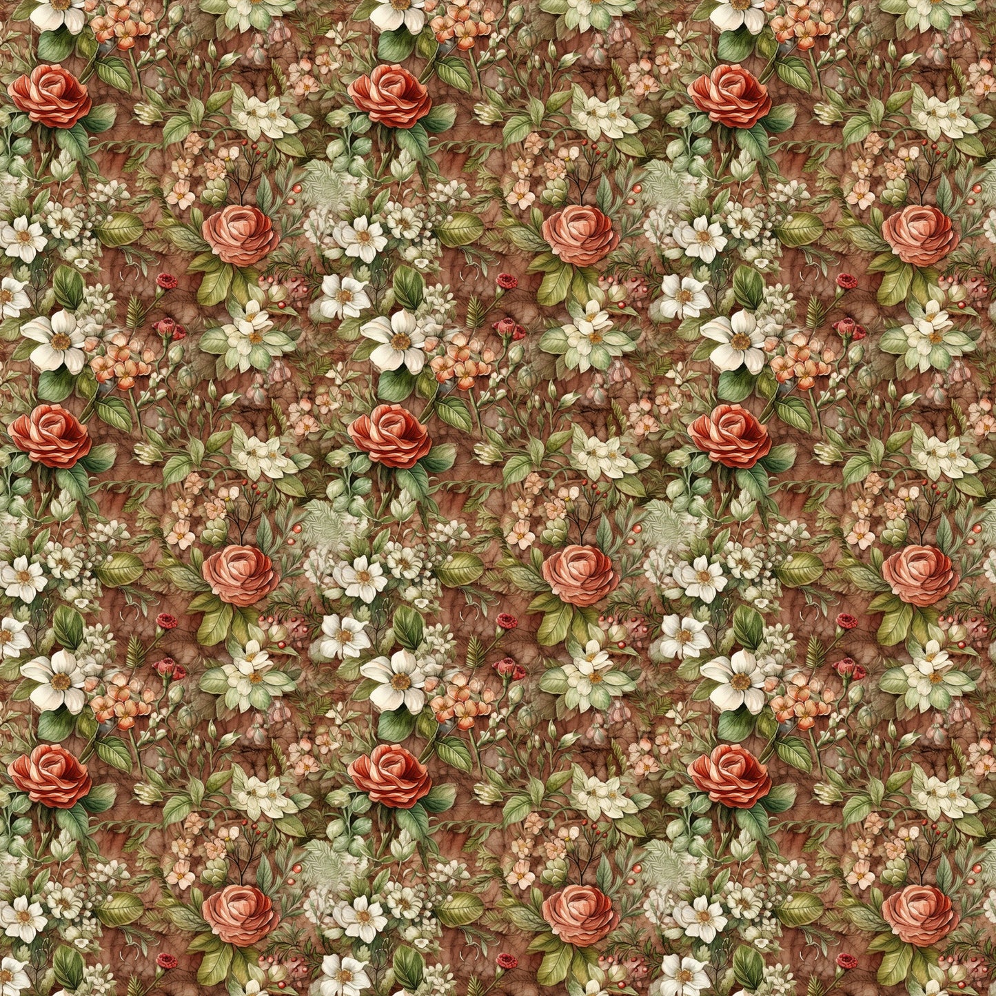 English Garden Pattern 3 Quilting Cotton Fabric
