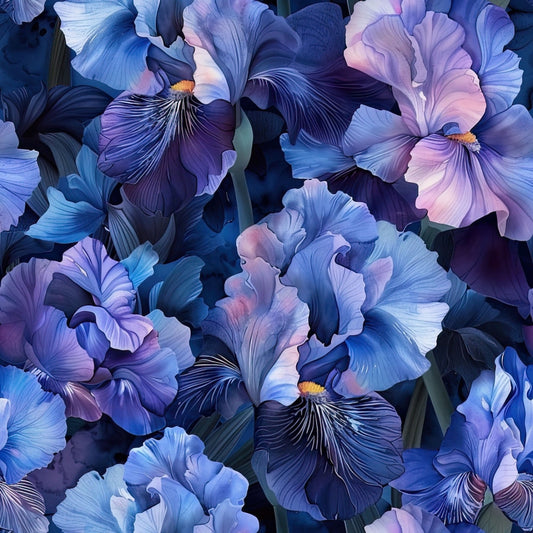 Iris Bloom Floral Pattern 7 Quilting Cotton Fabric