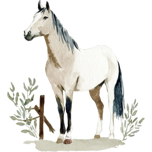 Watercolor Horses Fabric Panel 51