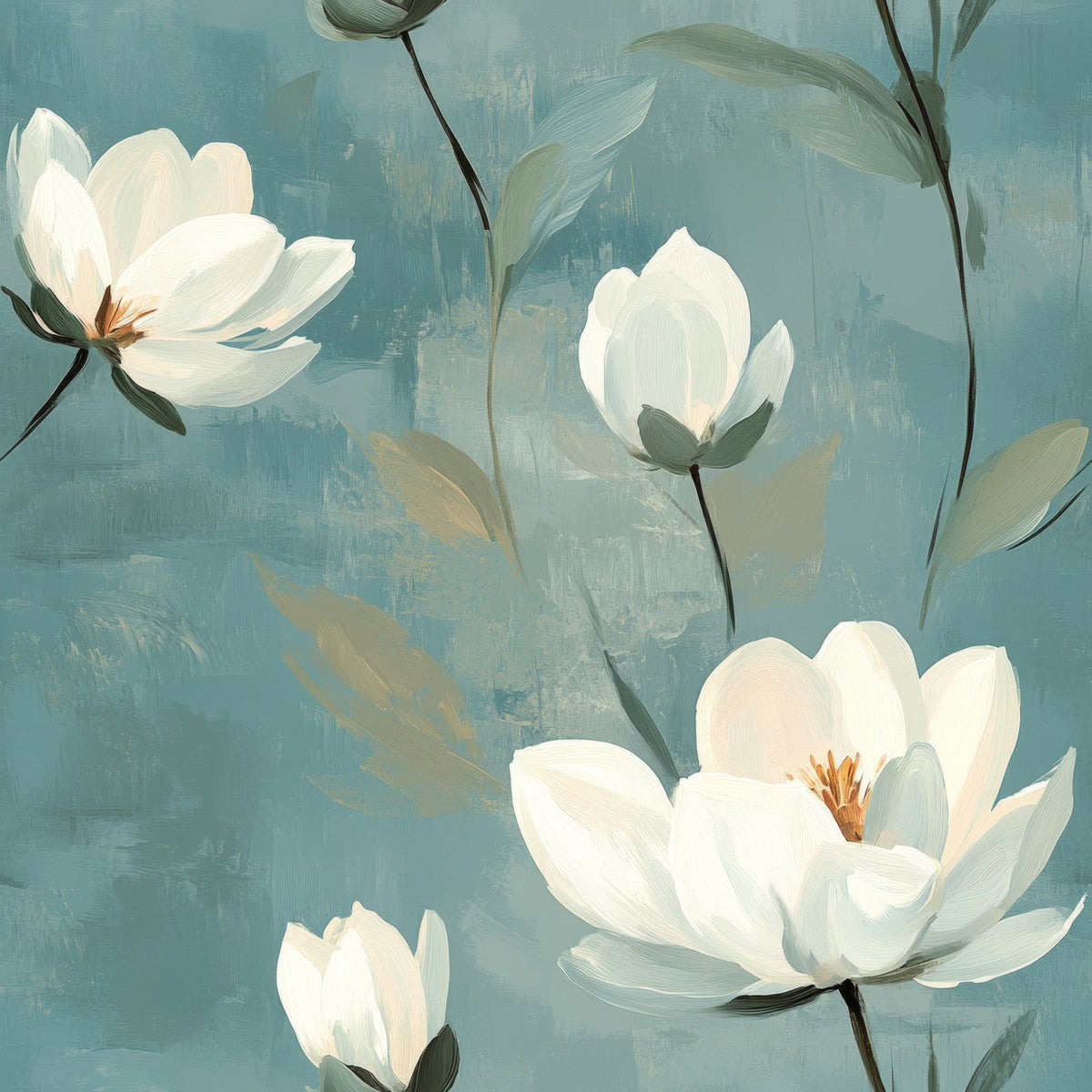 Painted Blossoms Pattern 1 Minky Fabric