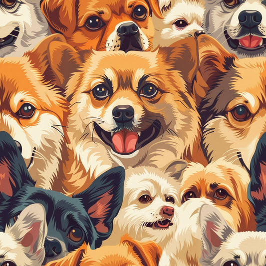 Dog Heads Pattern 12 Quilting Cotton Fabric