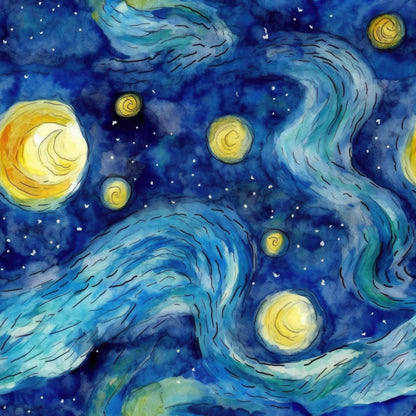Swirling Skies Pattern 9 Minky Fabric