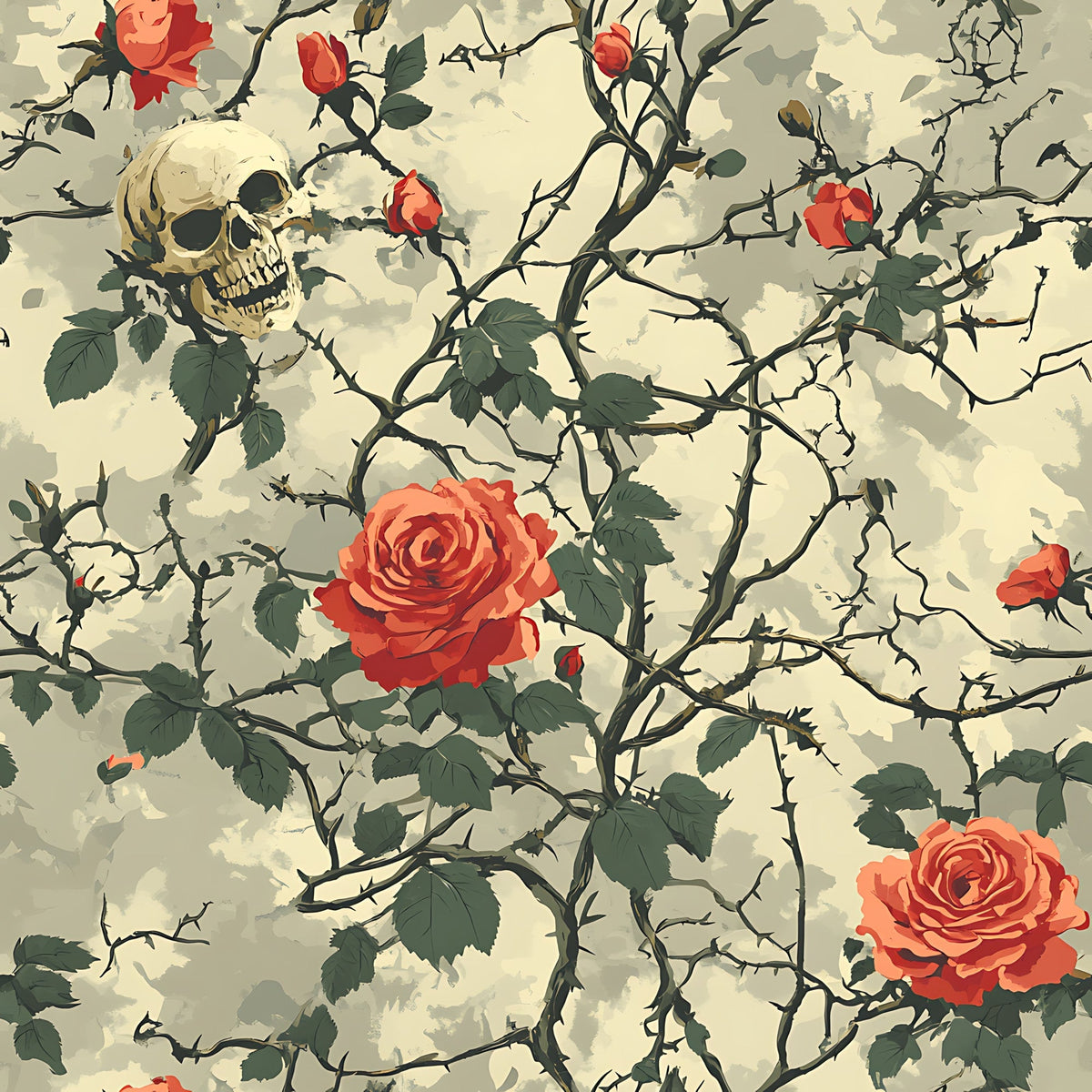 Thorned Roses Pattern 7 Minky Fabric