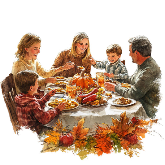 Watercolor Thanksgiving Fabric Panel 29