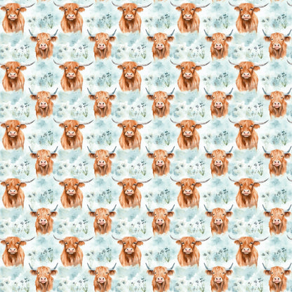 Funky Highland Cows Pattern 11 Quilting Cotton Fabric