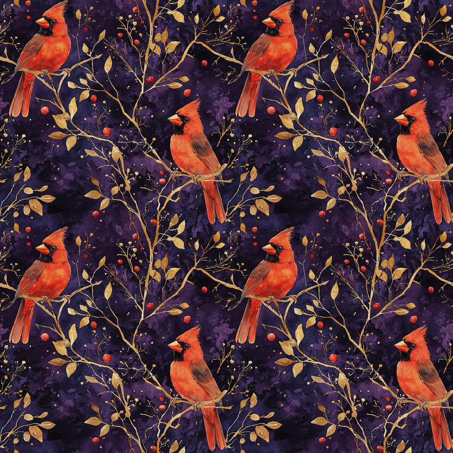 Red Cardinals Pattern 6 Quilting Cotton Fabric