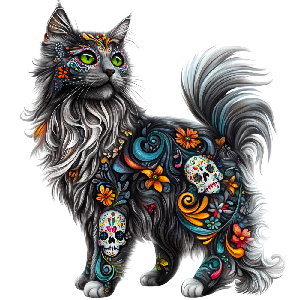 Cats de Los Muertos Fabric Panel 22