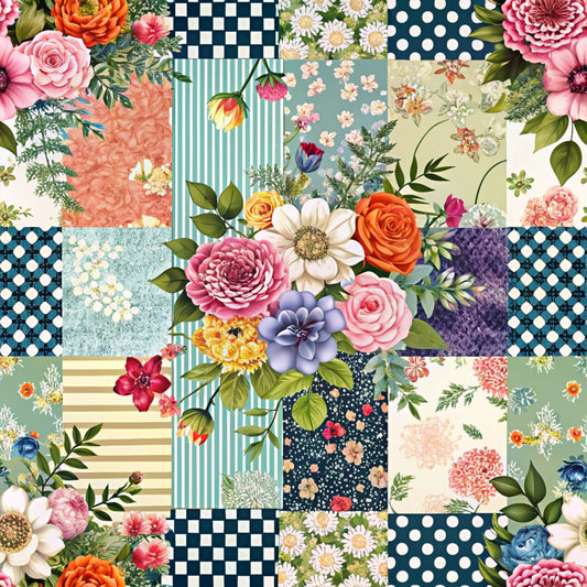 Spring Patchwork Pattern 20 Quilting Cotton Fabric