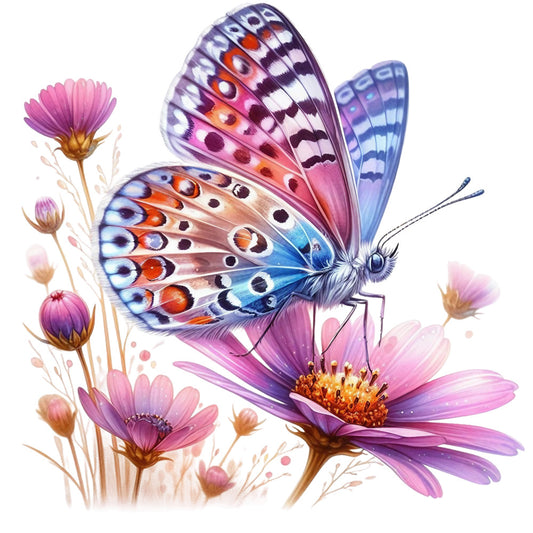 Spring Flowers and Butterflies Fabric Panel 8