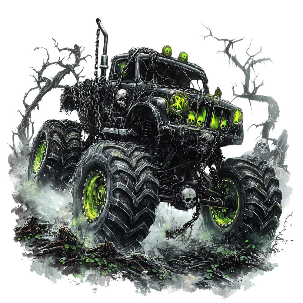 Monster Truck Show Fabric Panel 16