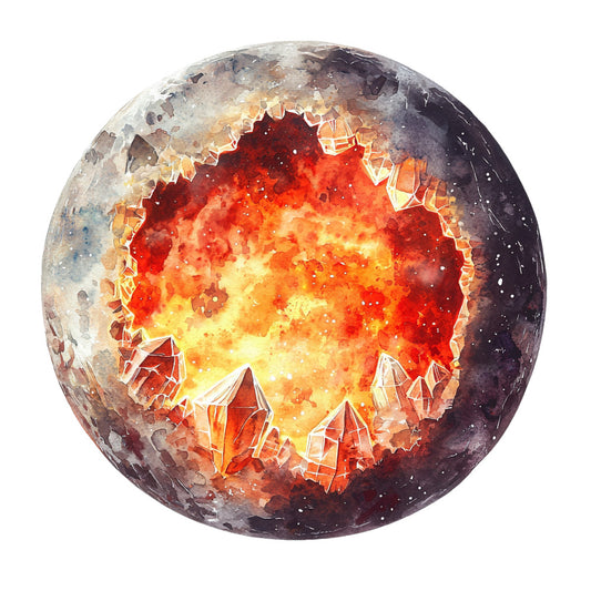 Fire Moon Crystals Fabric Panel 33