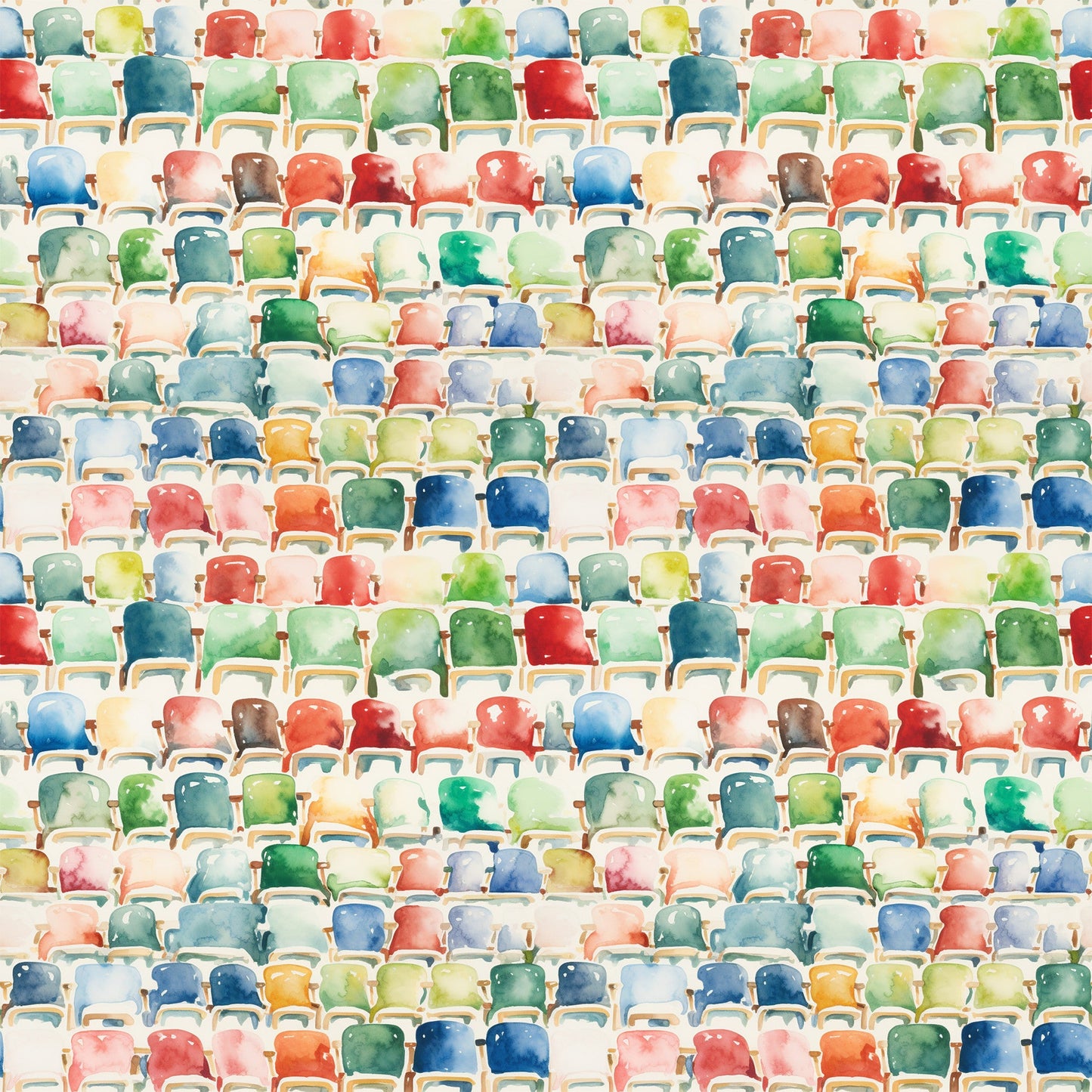 Watercolor Football Pattern 8 Quilting Cotton Fabric