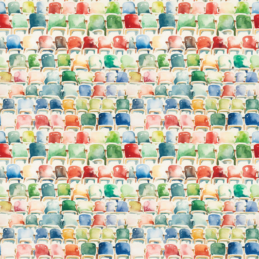 Watercolor Football Pattern 8 Quilting Cotton Fabric