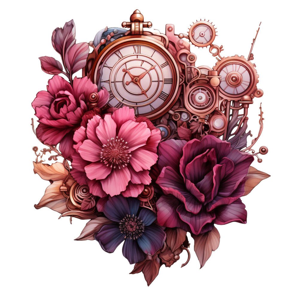 Floral Steampunk Fabric Panel 16