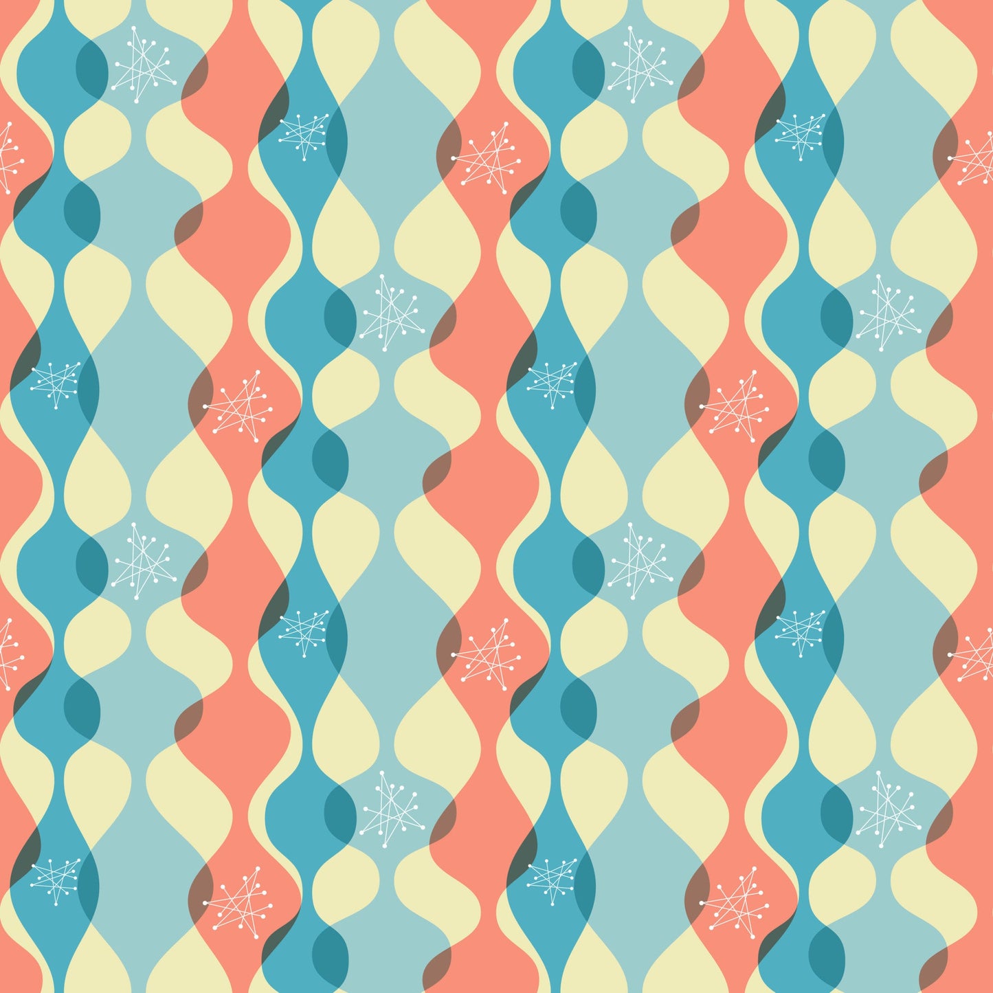 1950s Atomic Age Pattern 6 Quilting Cotton Fabric