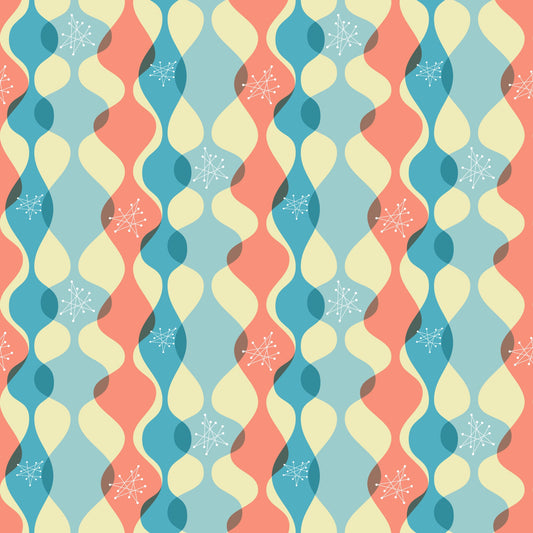 1950s Atomic Age Pattern 6 Quilting Cotton Fabric