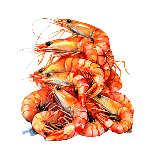 Pile of Shrimp Fabric Panel 1