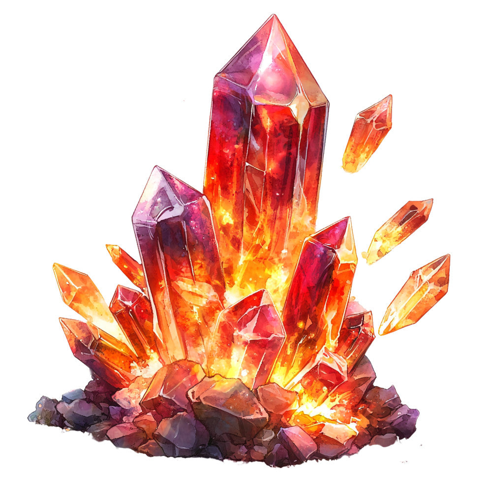 Fire Moon Crystals Fabric Panel 26