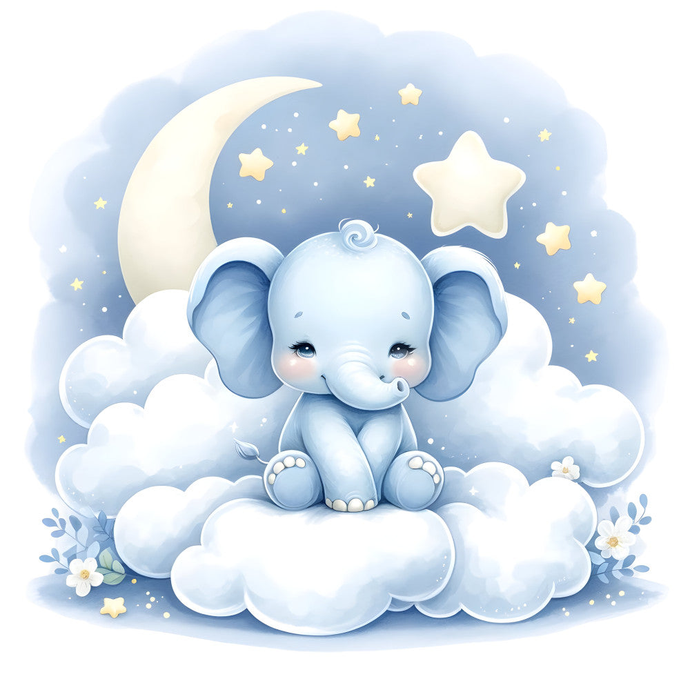 Baby Boy Elephant Fabric Panel 17