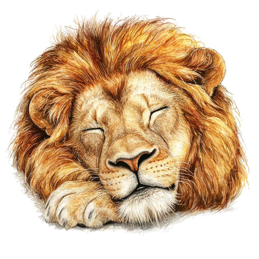 Watercolor Lion Fabric Panel 7