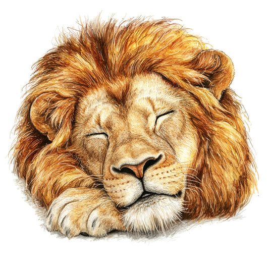 Watercolor Lion Fabric Panel 7
