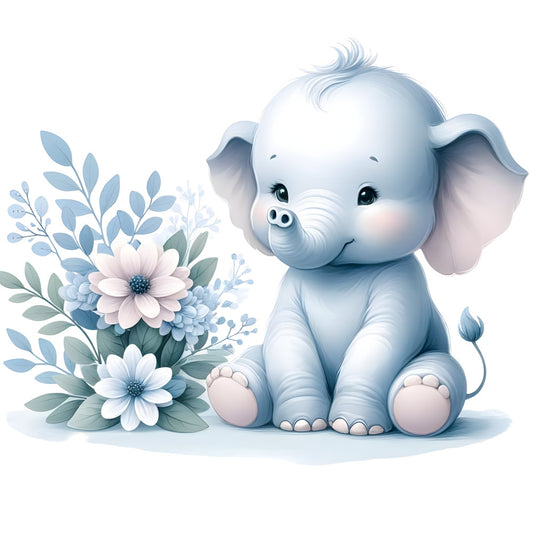 Baby Boy Elephant Fabric Panel 8