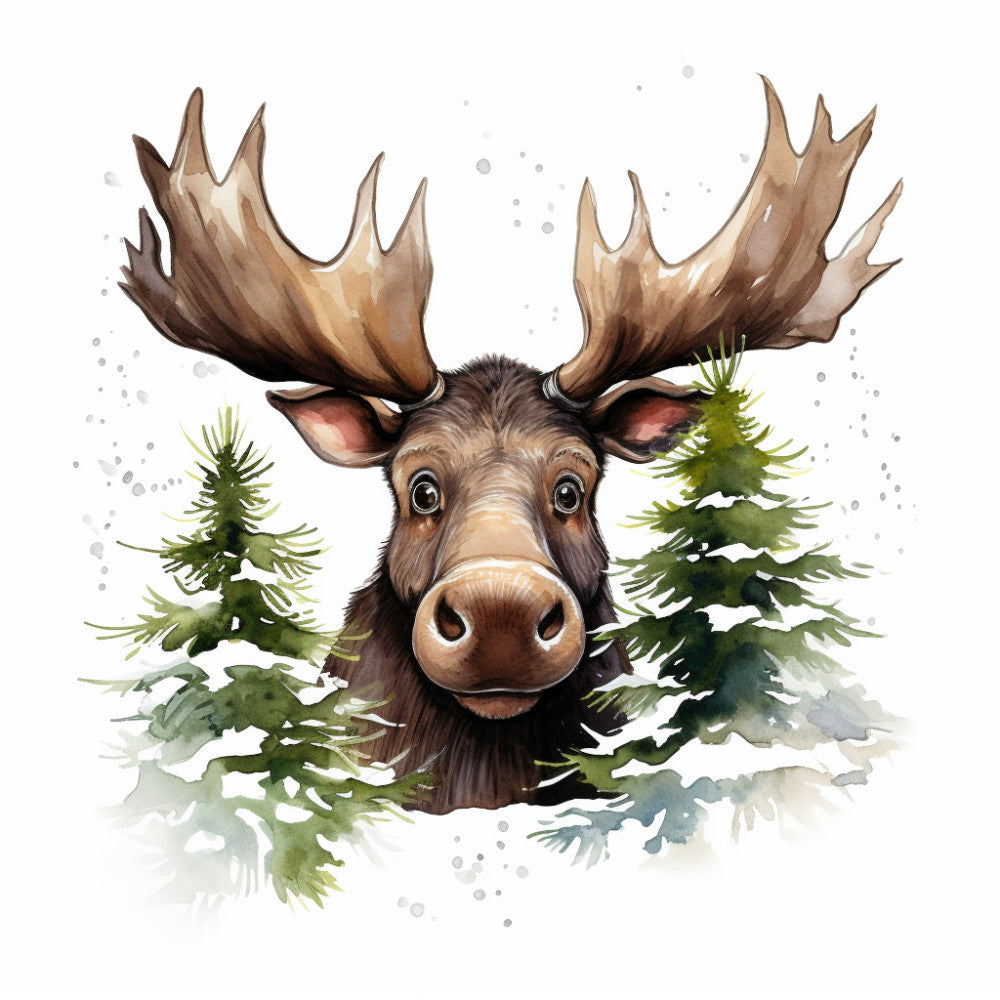 Peeking Moose Fabric Panel 4