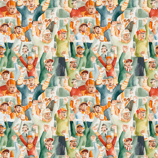 Watercolor Football Pattern 9 Quilting Cotton Fabric