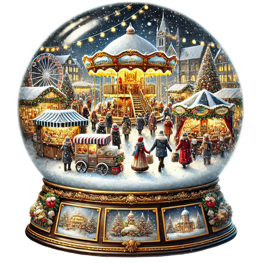 Christmas Snow Globes Fabric Panel 41