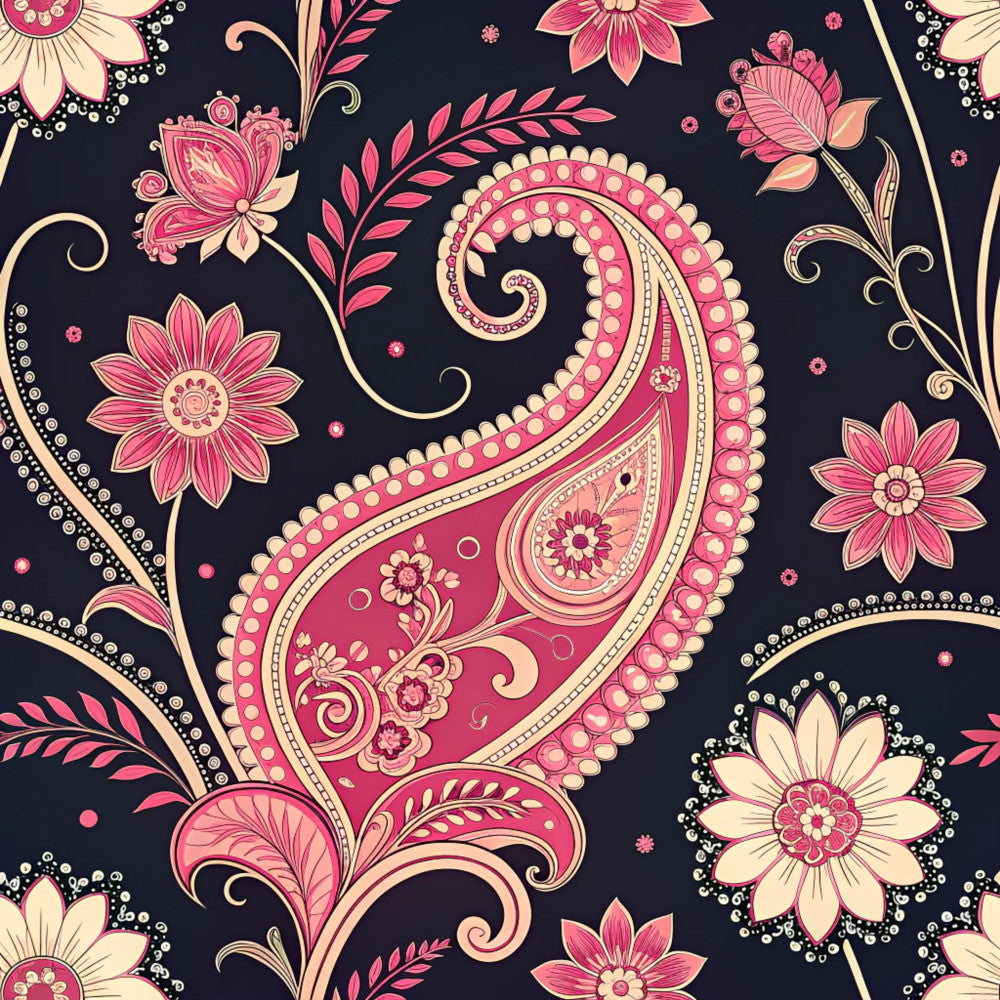Midnight Paisley Garden Pattern 11 Minky Fabric
