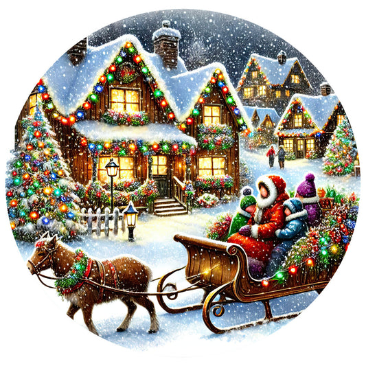 Christmas Villages Fabric Panel 34