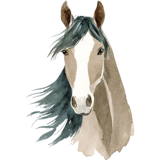 Watercolor Horses Fabric Panel 65