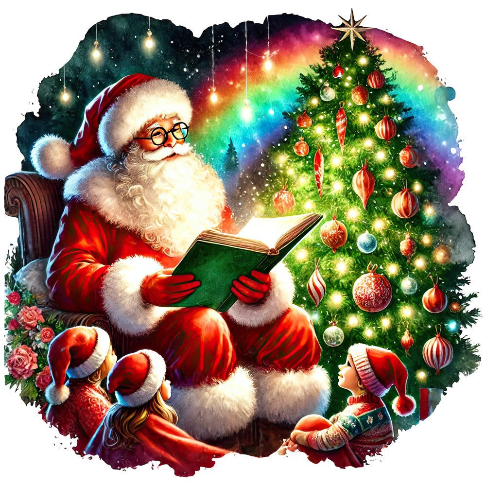Santa Claus Scenes Fabric Panel 16
